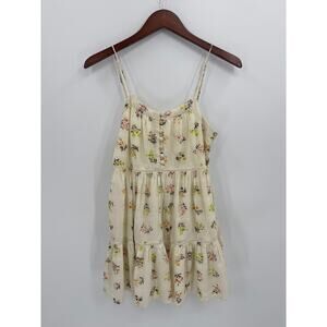 Urban Outfitters Honey Floral Tiered Babydoll Mini Dress Adjustable Straps Small